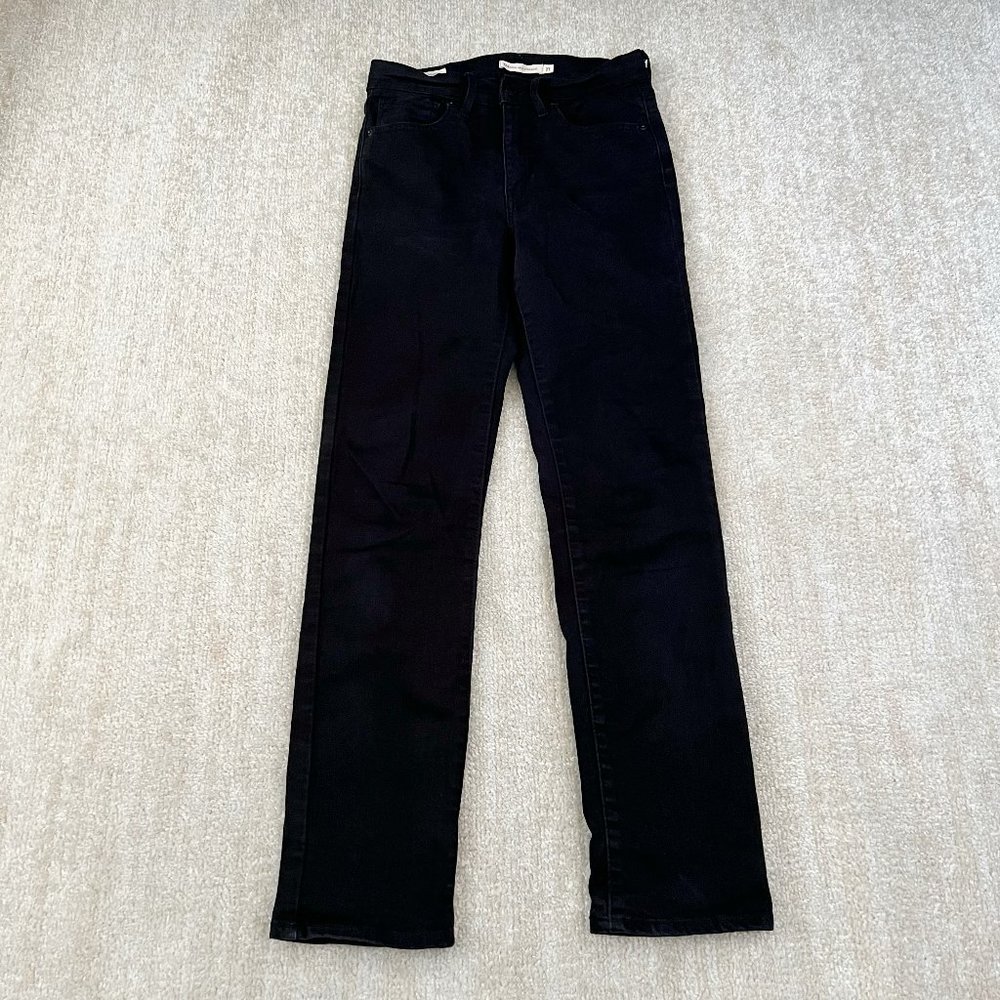 Levi's Premium 724 High Rise Straight Jeans 27 Black
